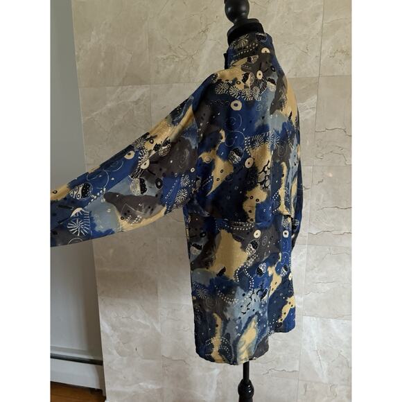 VTG Laurèl Escada Graphic Wool Tunic - EU 36 / US 6, Navy, Artsy Boho Lagenlook - Picture 9 of 11